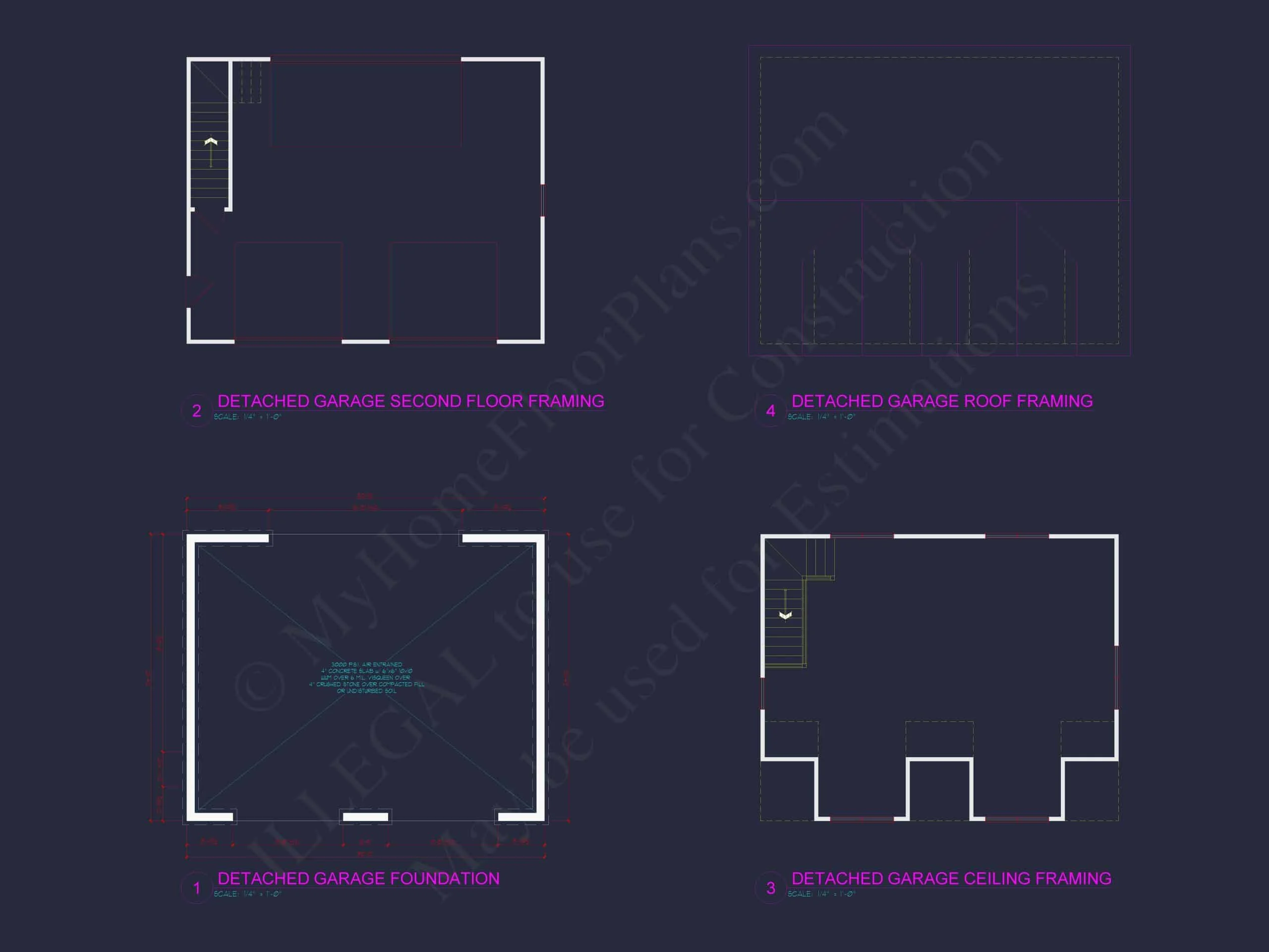 Garage-Living-Space-House-Plan-with-Attic-and-CAD-Blueprints
