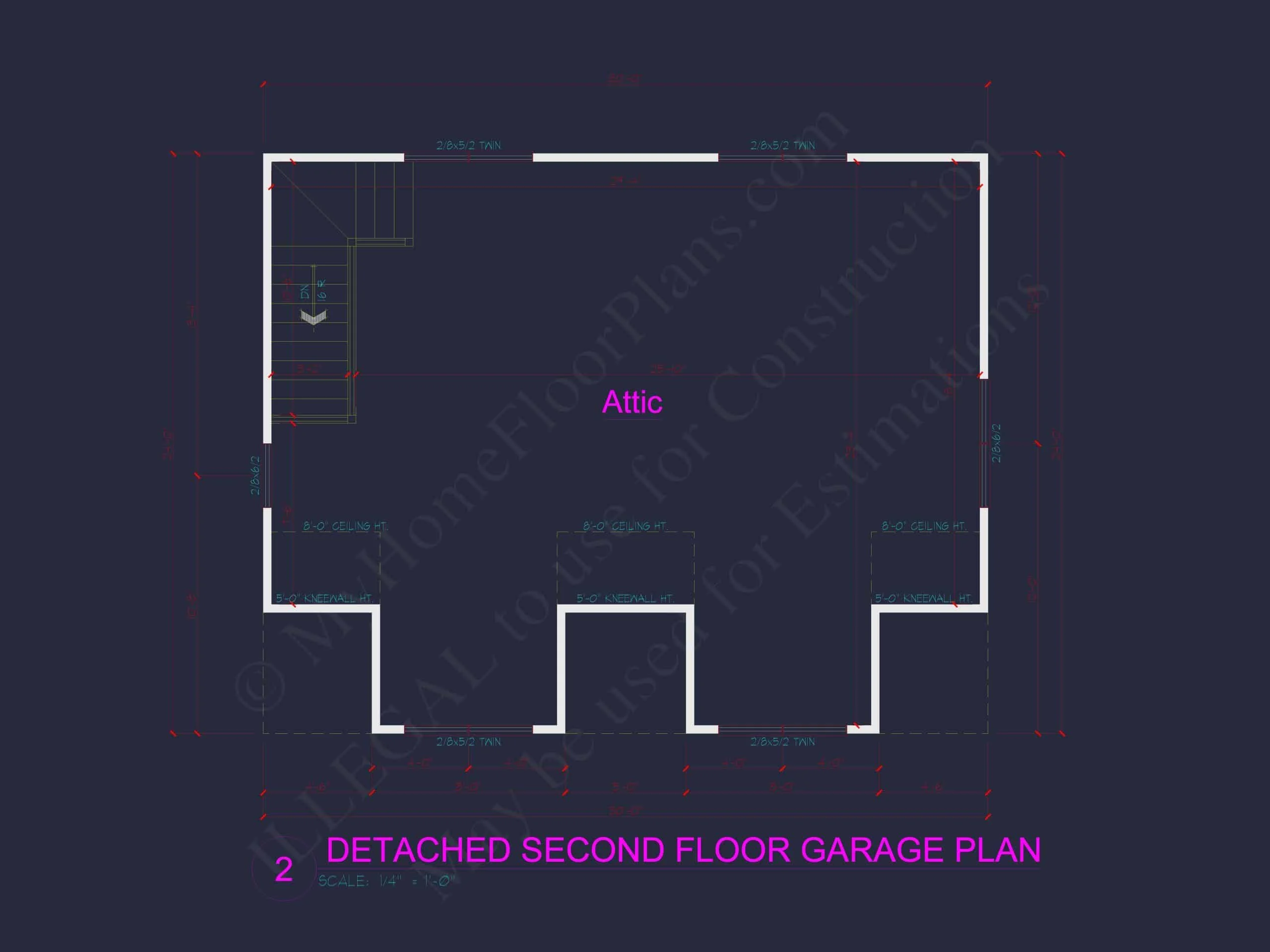 Garage-Living-Space-House-Plan-with-Attic-and-CAD-Blueprints