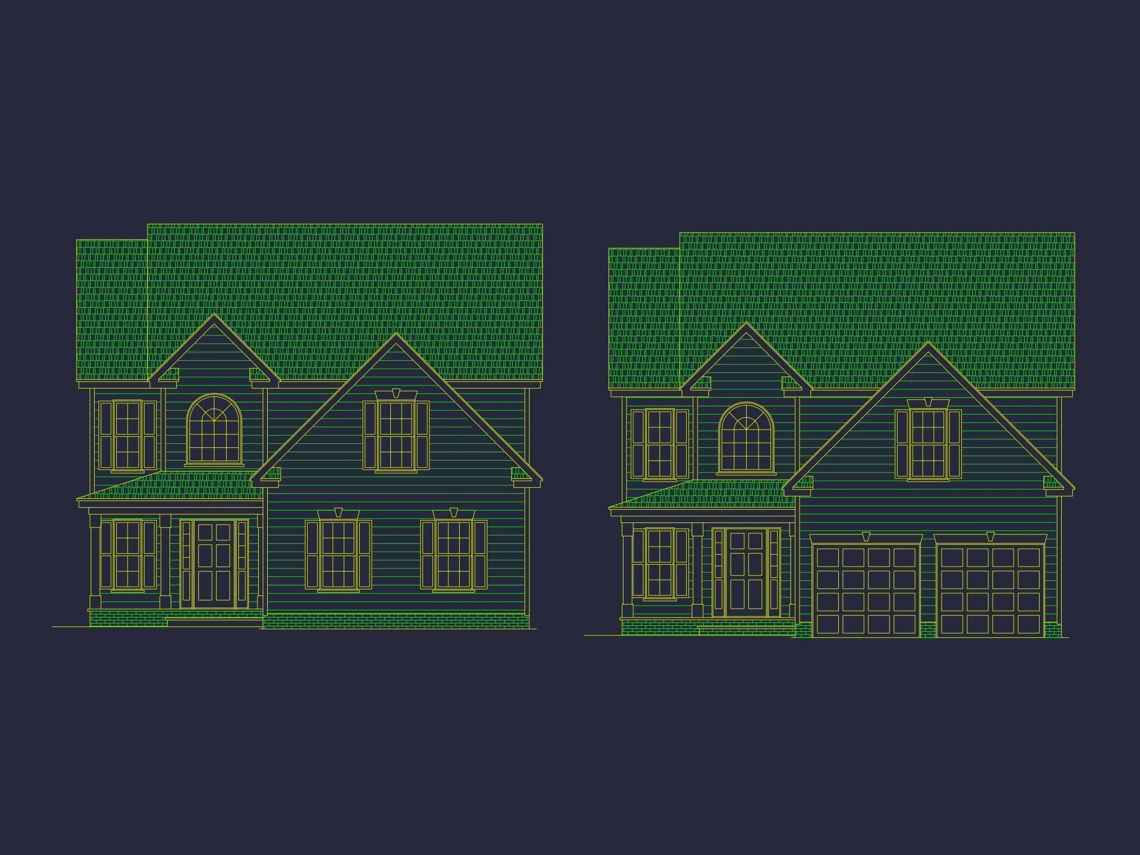 15-1905 HOUSE PLAN - Traditional Colonial Home Plan - 3-Bed, 2-Bath, 1,526 SF 2 Classic Two-Story House Plan with CAD Designs & Traditional Blueprint