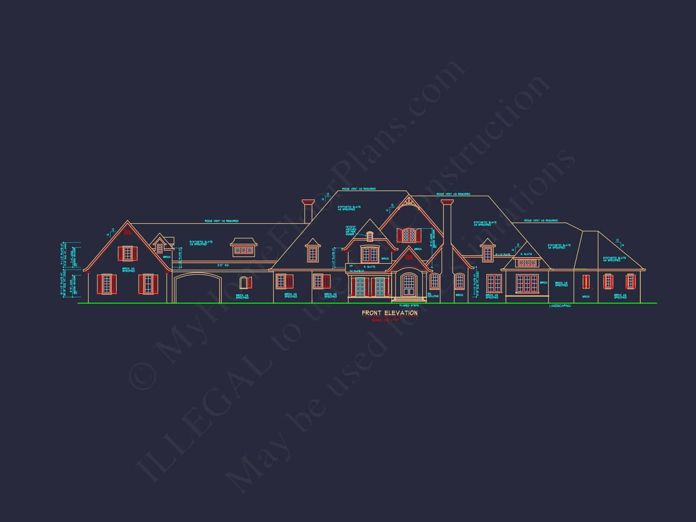 16-1817 HOUSE PLAN - Luxury House Plan with CAD Designs, Blueprints & 2 Floors 2 Luxury-Home-Plan-with-CAD-DesignsBlueprints-2-Floors