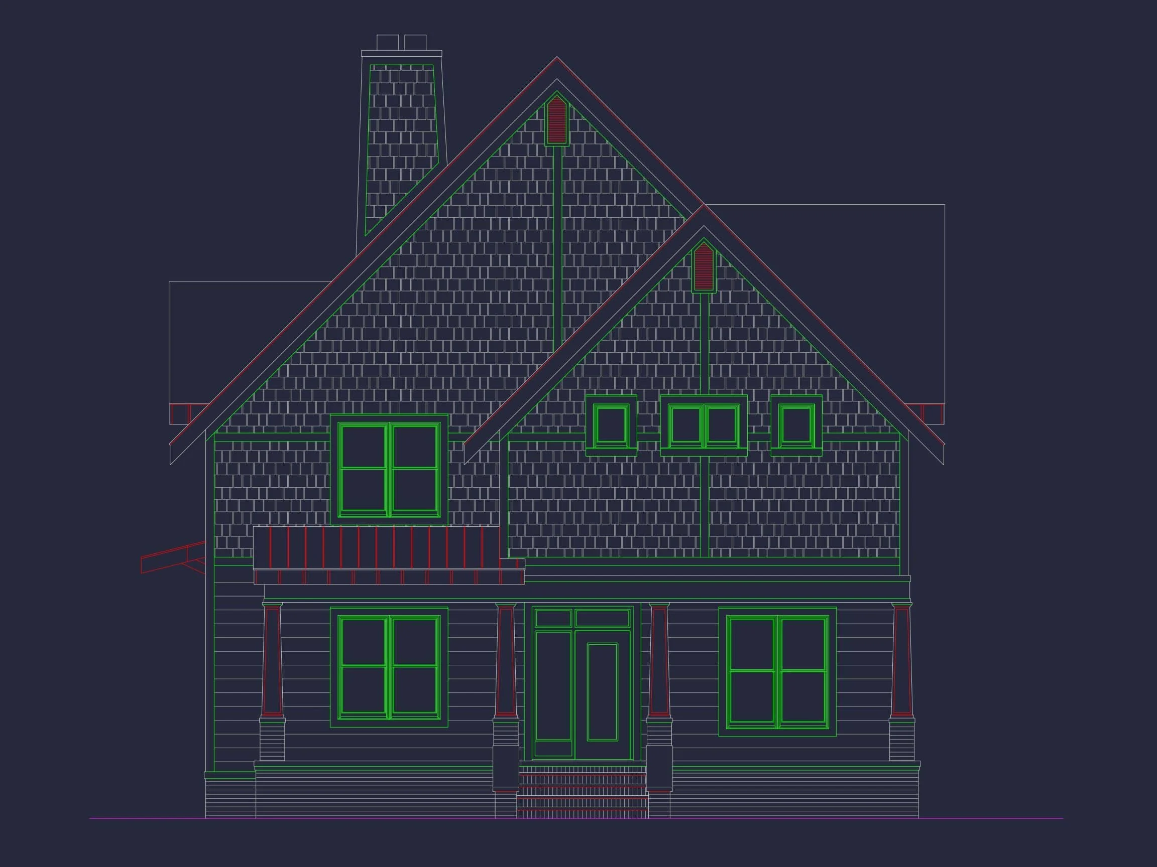 9-1765 HOUSE PLAN - Craftsman House Plan w/2-Story, 4 Bed, 3 Bath & 2-Car Garage Blueprint 2 Craftsman-Home-Plan-w2-Story4-Bed3-Bath-2-Car-Garage-Blueprint