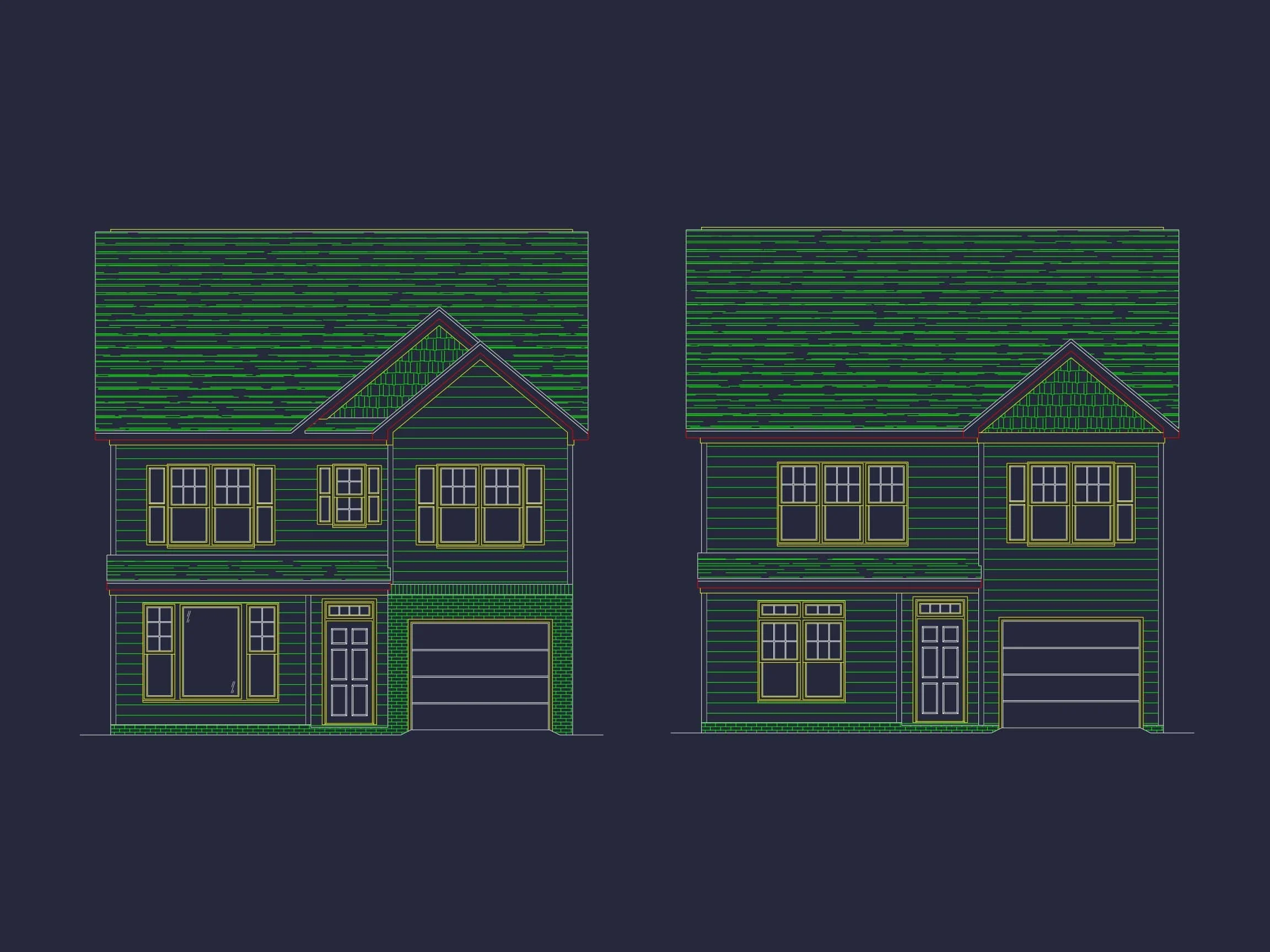 Traditional 3-Bedroom Home Plan with Garage – CAD Blueprints & Floor Plan
