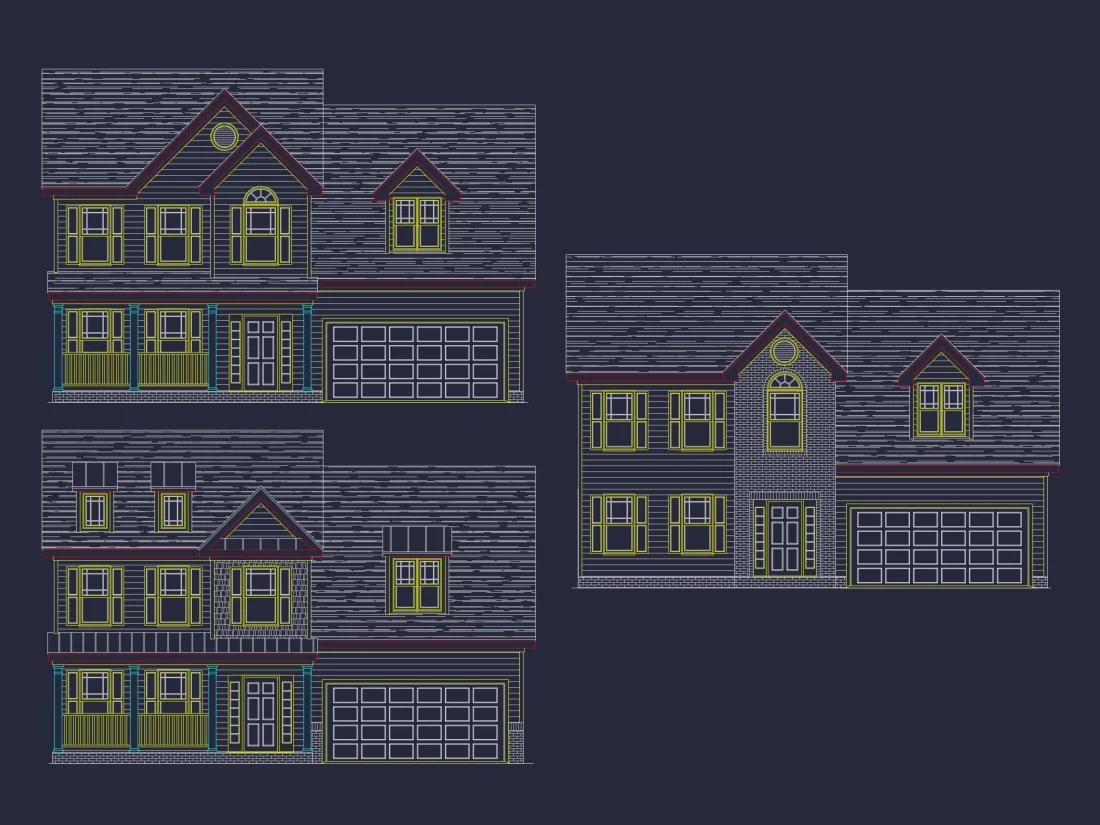 Spacious 4-Bedroom Home Plan with CAD Designs and Blueprint