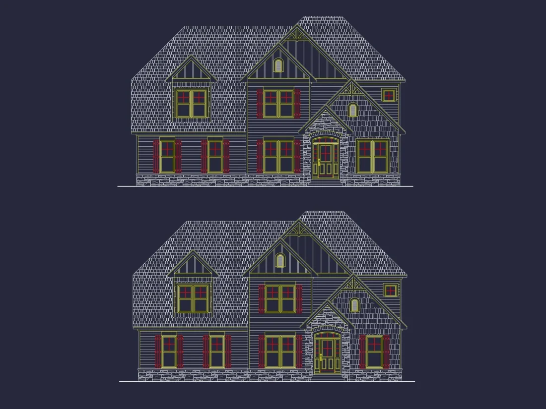 Perfect 2-Story House Plan with 3-Car Garage & Screened Porch