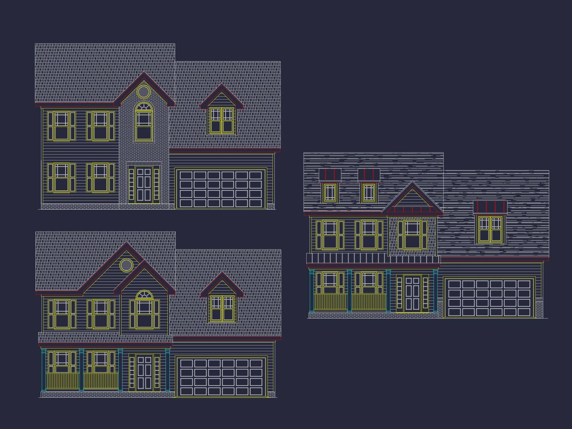 Craftsman Home Plan with 5 Beds, 3.5 Baths & CAD Designs