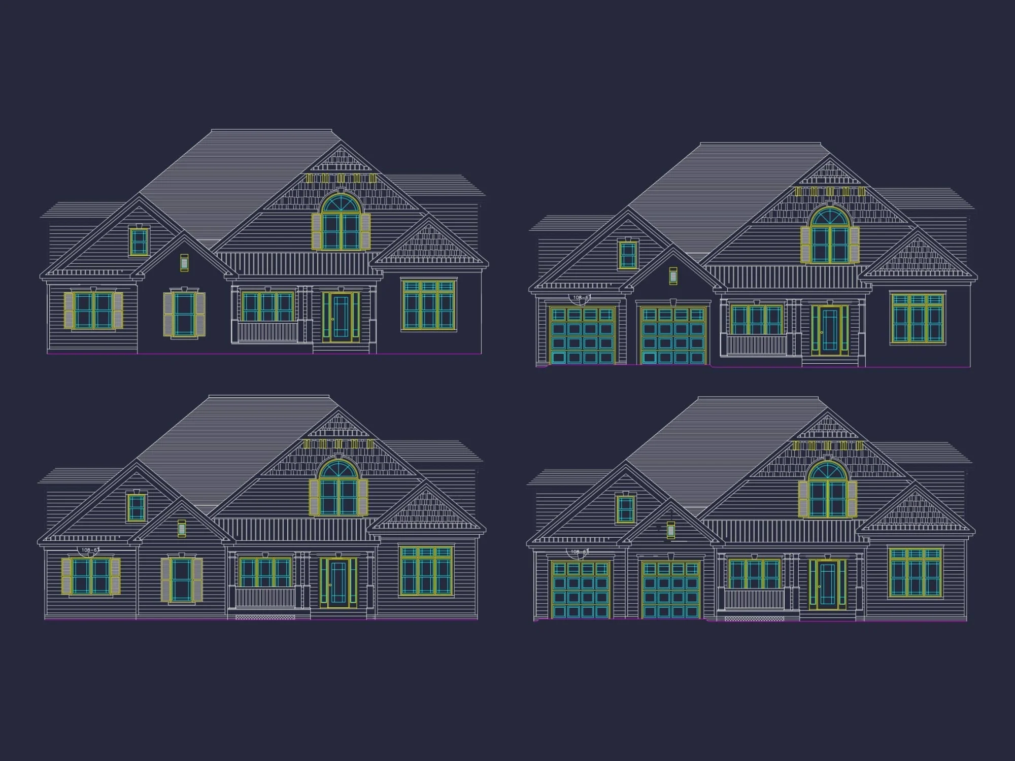 Elegant 3-Story House Plan with Vaulted Ceilings and CAD Blueprints