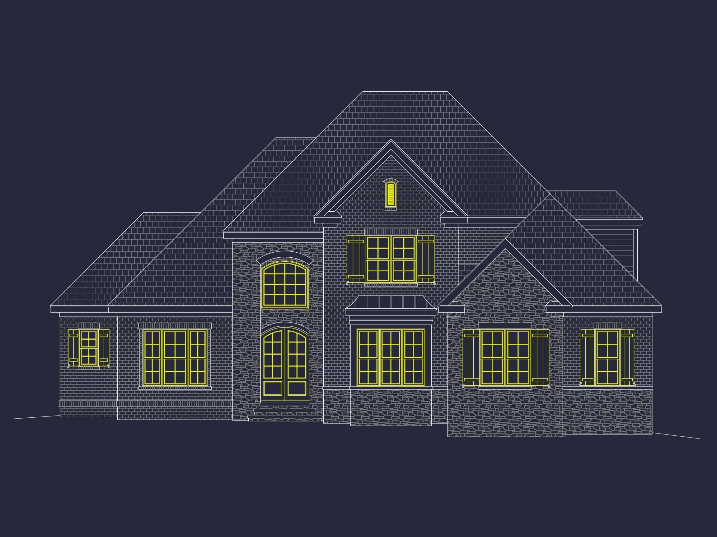 12-2814 HOUSE PLAN - Customizable House Plan with CAD Blueprint, Architecture Designs 2 Customizable 2-Story House Plan with CAD Blueprint & Flexible Architecture