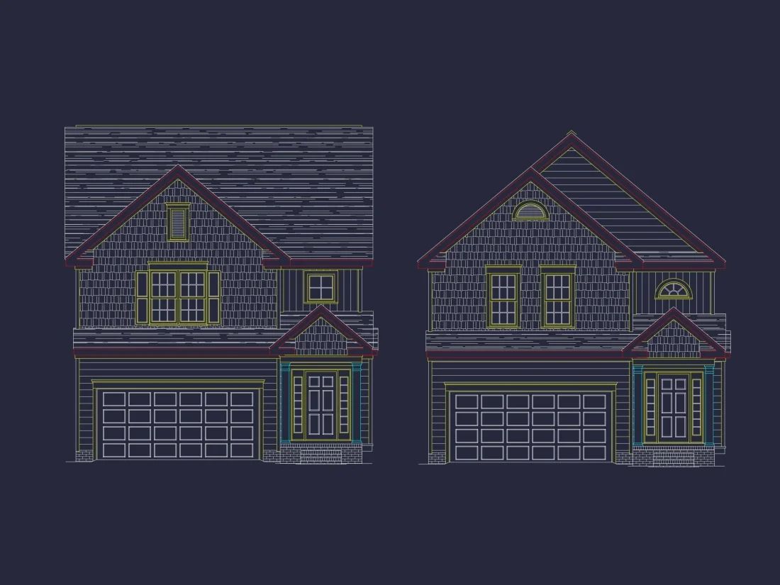 Modern Craftsman House Plan with 2 Stories & CAD Blueprints