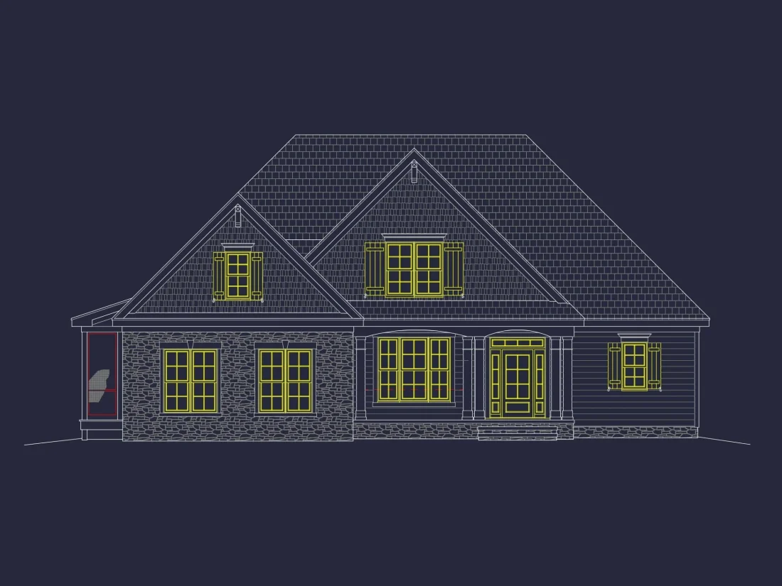 Elegant 2-Story Traditional Craftsman House Plan with Open Layout