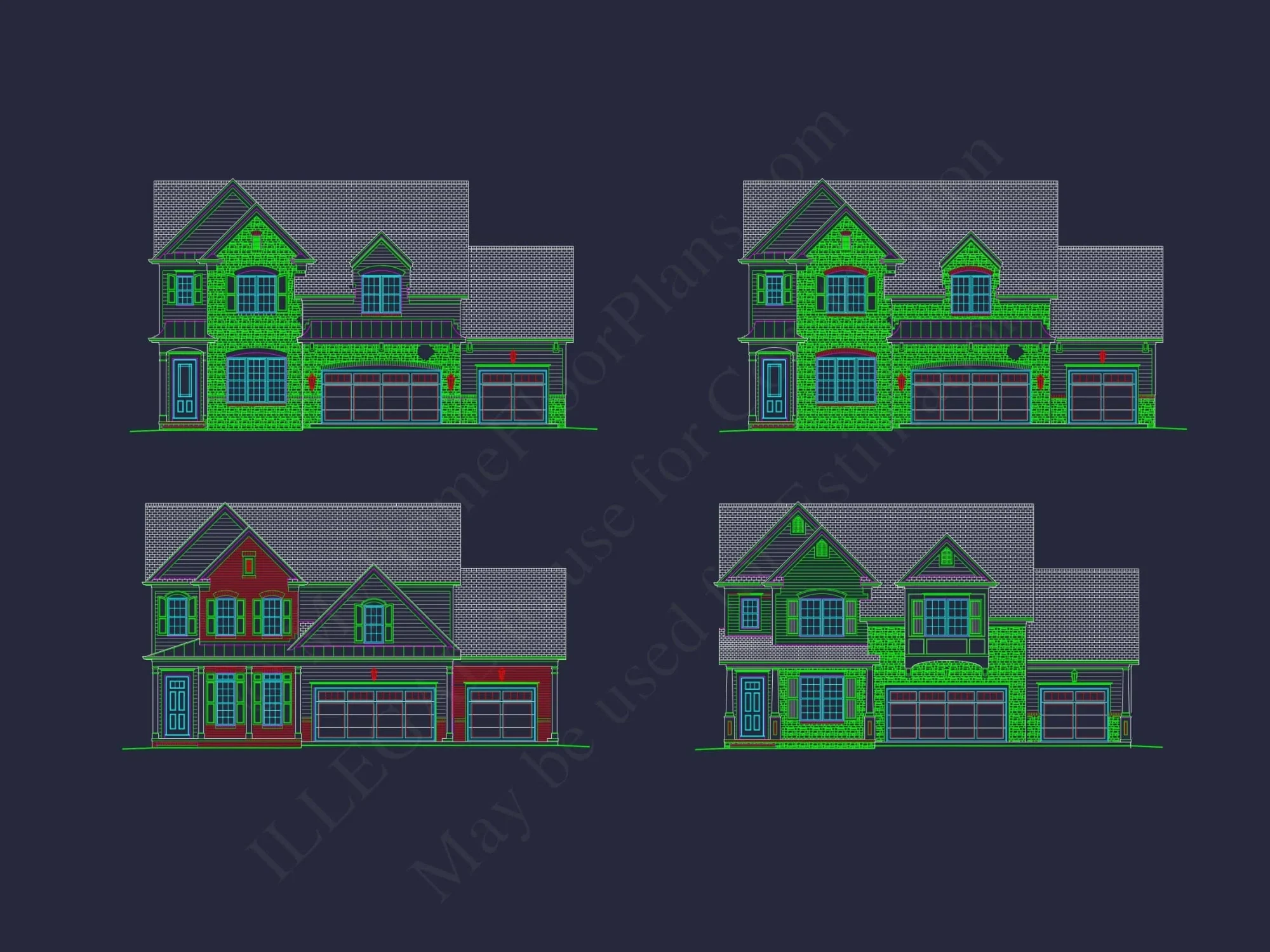 Spacious 2-Story House Plan with 4 Bedrooms and 3-Car Garage