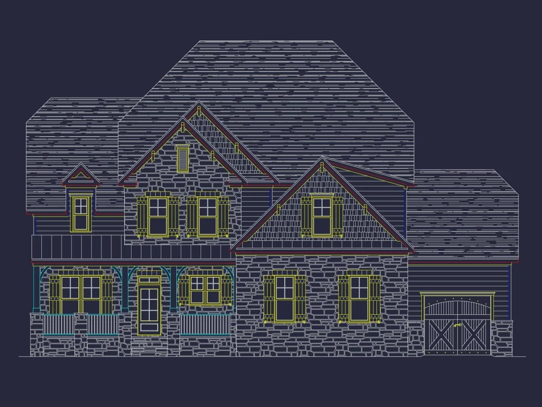 Luxury House Plan with Sloped Lot Design, CAD Blueprints & Grand Layout