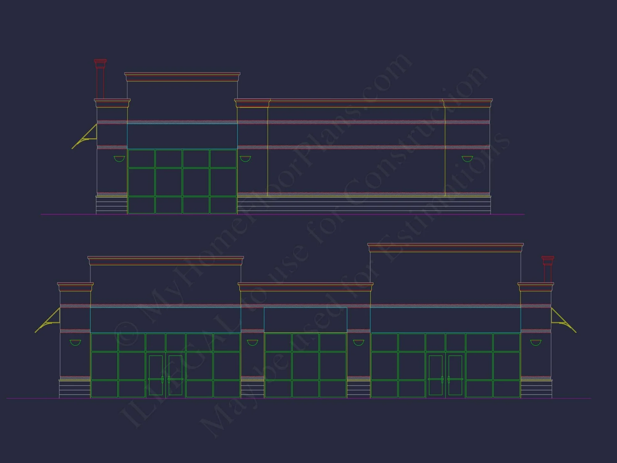Modern Commercial Building Blueprint with CAD Designs