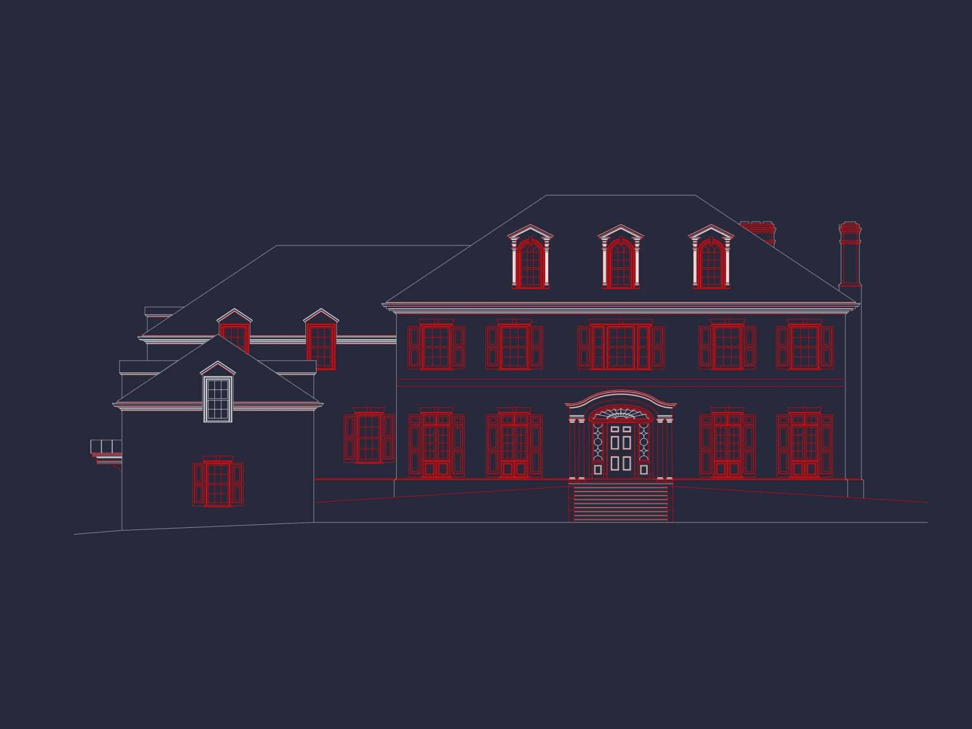 Stunning Georgian House Plan with 4 Beds, 7 Baths, and 3 Stories