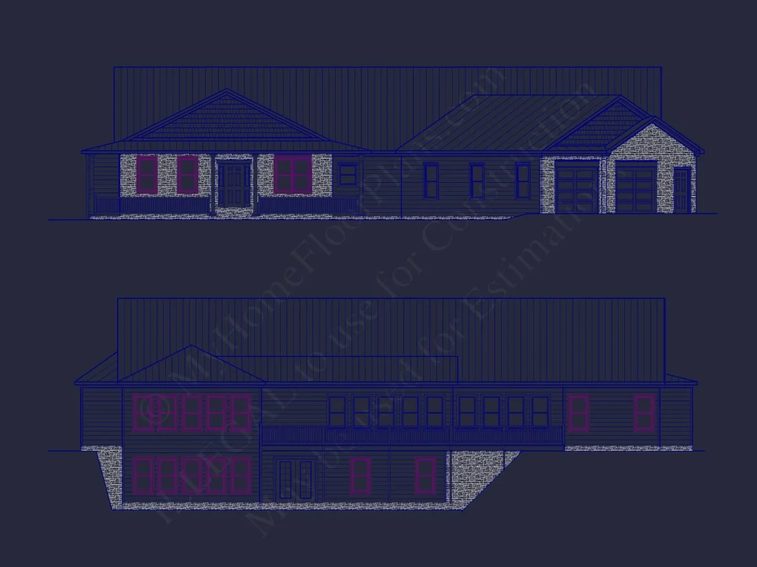 Spacious House Plan with Angled Garage and Modern Blueprint
