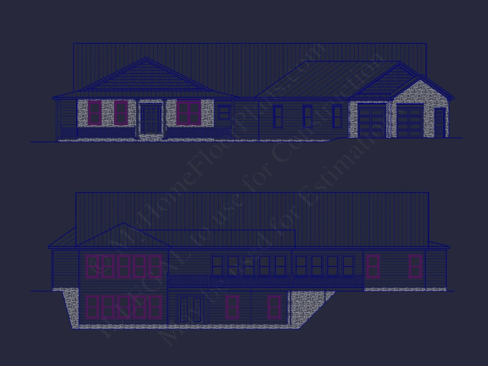 Spacious House Plan with Angled Garage and Modern Blueprint