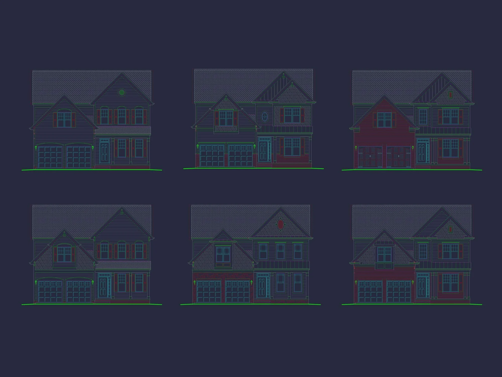 Elegant CAD Home Plan with 2 Floors, Garage & 4 Bedrooms