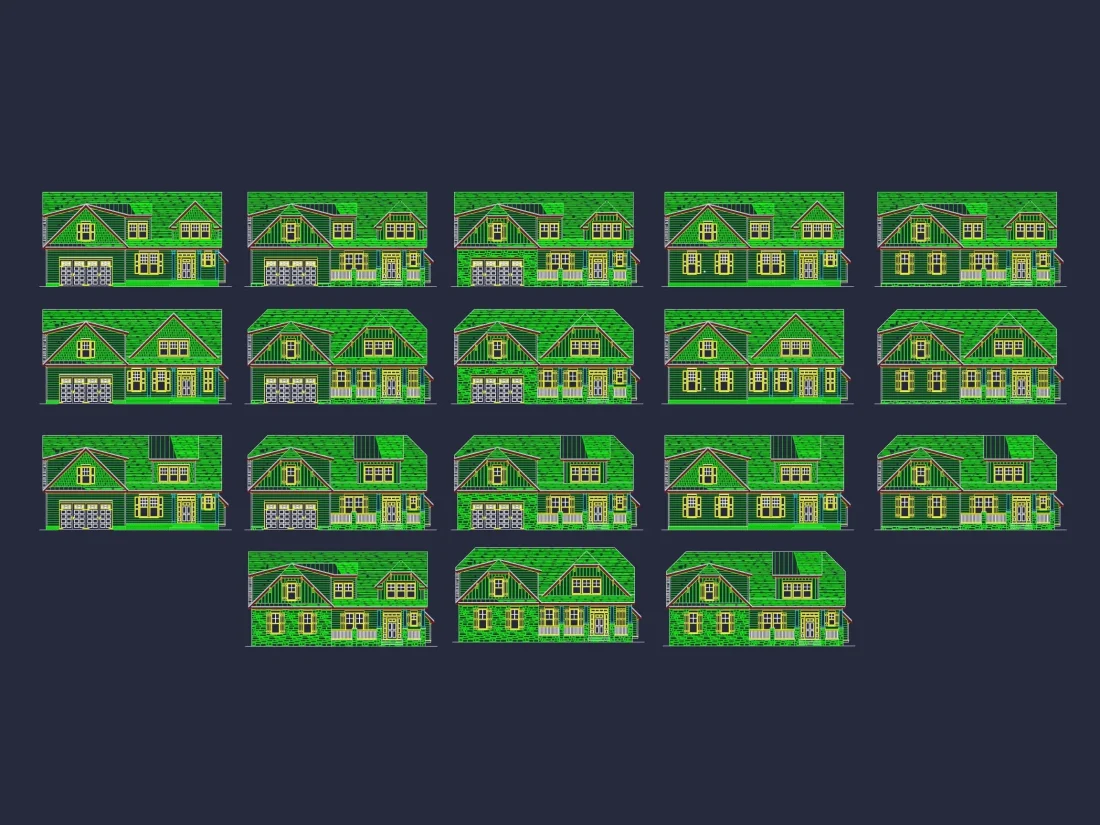 Modern Craftsman Home Plan with Detailed Floor Blueprints