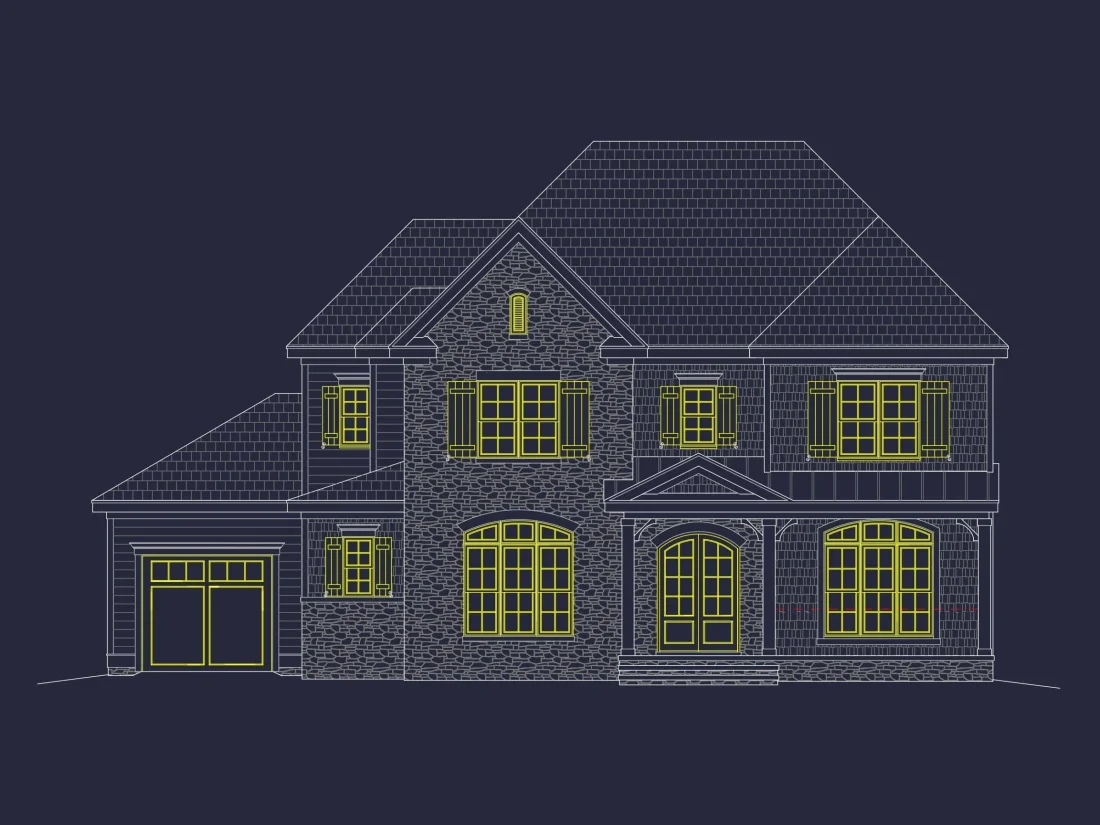 Elegant 2.5-Story Traditional House Plan with 5 Bedrooms