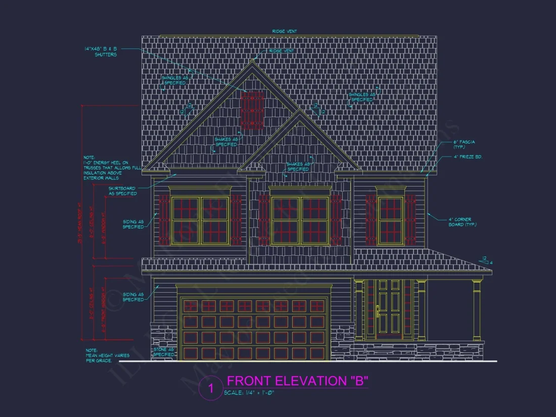 Home Floor Plan Designs: Blueprint for 1798 Sq. Ft. 3-Bed Home