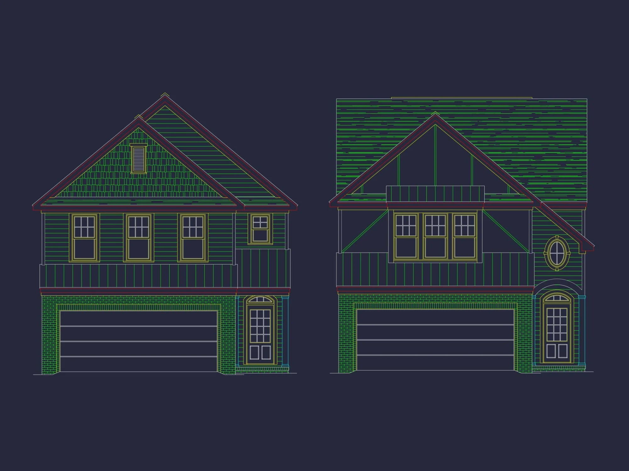 Custom 2-Story House Plan with Narrow Lot Layout & CAD Blueprints