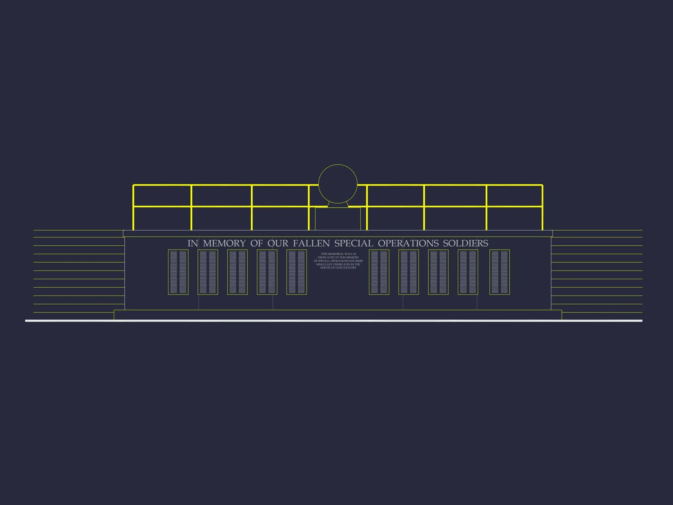 9-MEMORIAL WALL PLAN - Memorial Wall CAD Design, Architectural Blueprints & Plan 3 Memorial Wall CAD Design with Detailed Architectural Blueprints