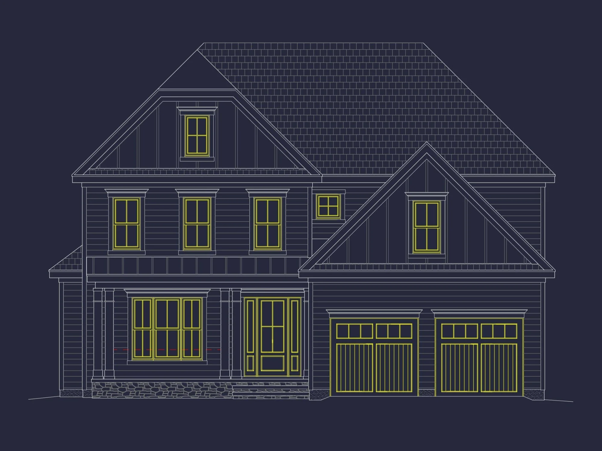 Elegant 3-Story House Plan with Open Layout and Wine Room