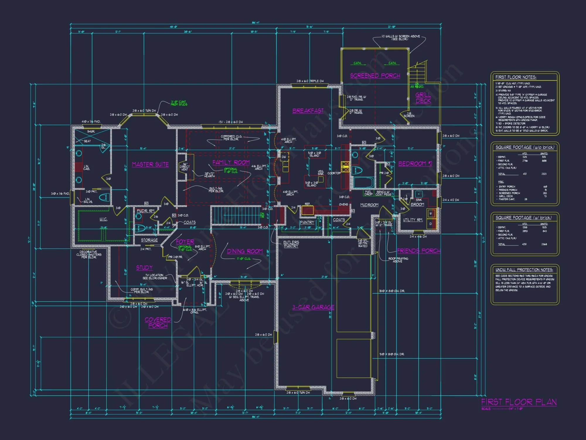 Spacious 2-Story House Plan with Vaulted Ceilings & CAD Designs