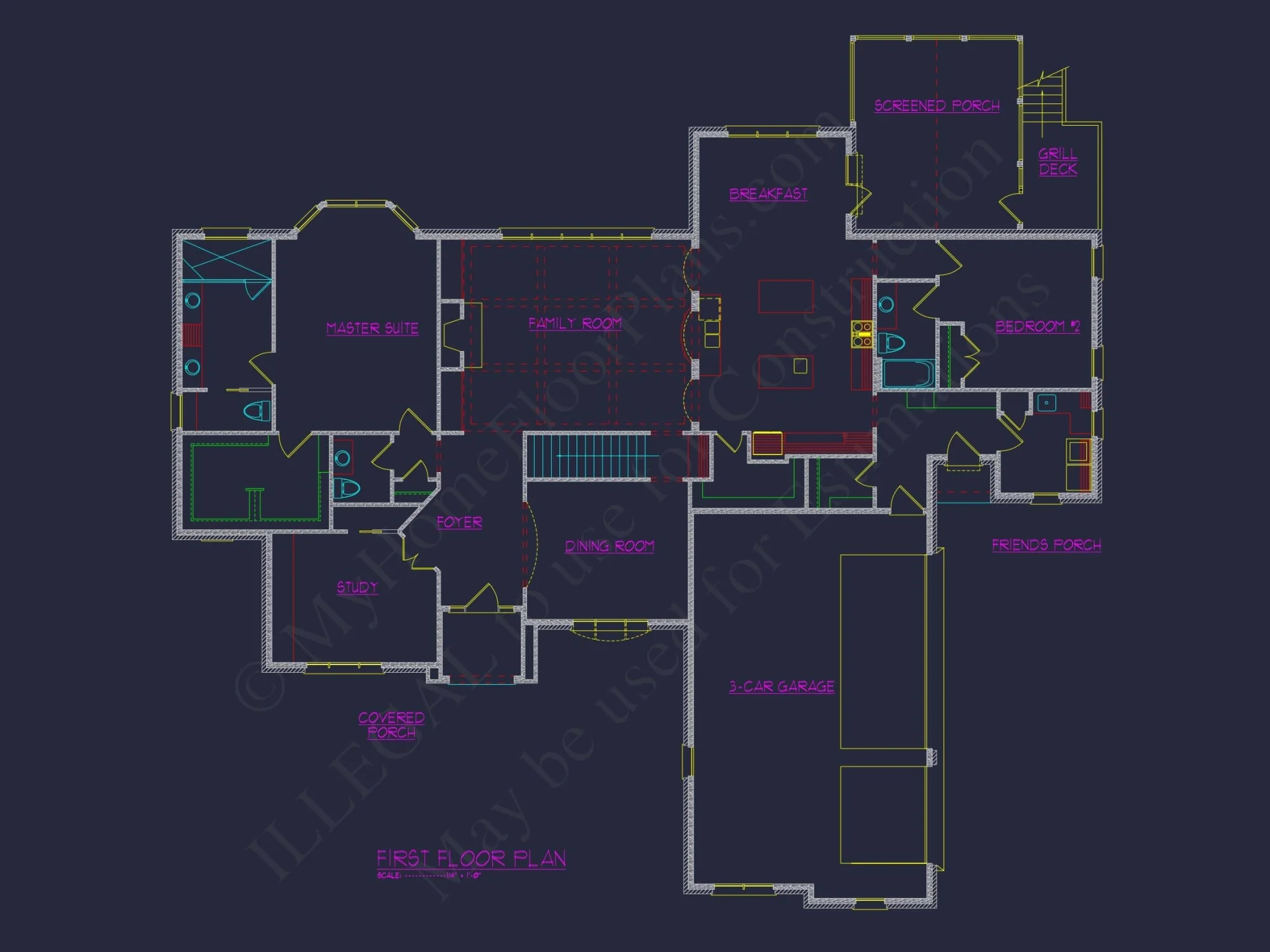 Spacious 2-Story House Plan with Vaulted Ceilings & CAD Designs