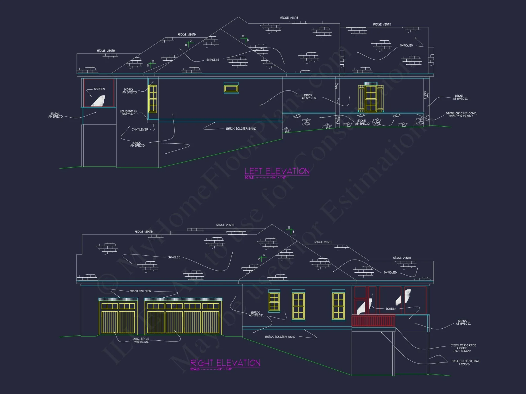 Spacious 2-Story House Plan with Vaulted Ceilings & CAD Designs