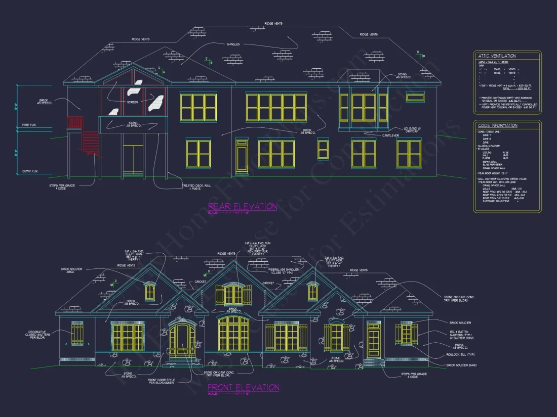 Spacious 2-Story House Plan with Vaulted Ceilings & CAD Designs