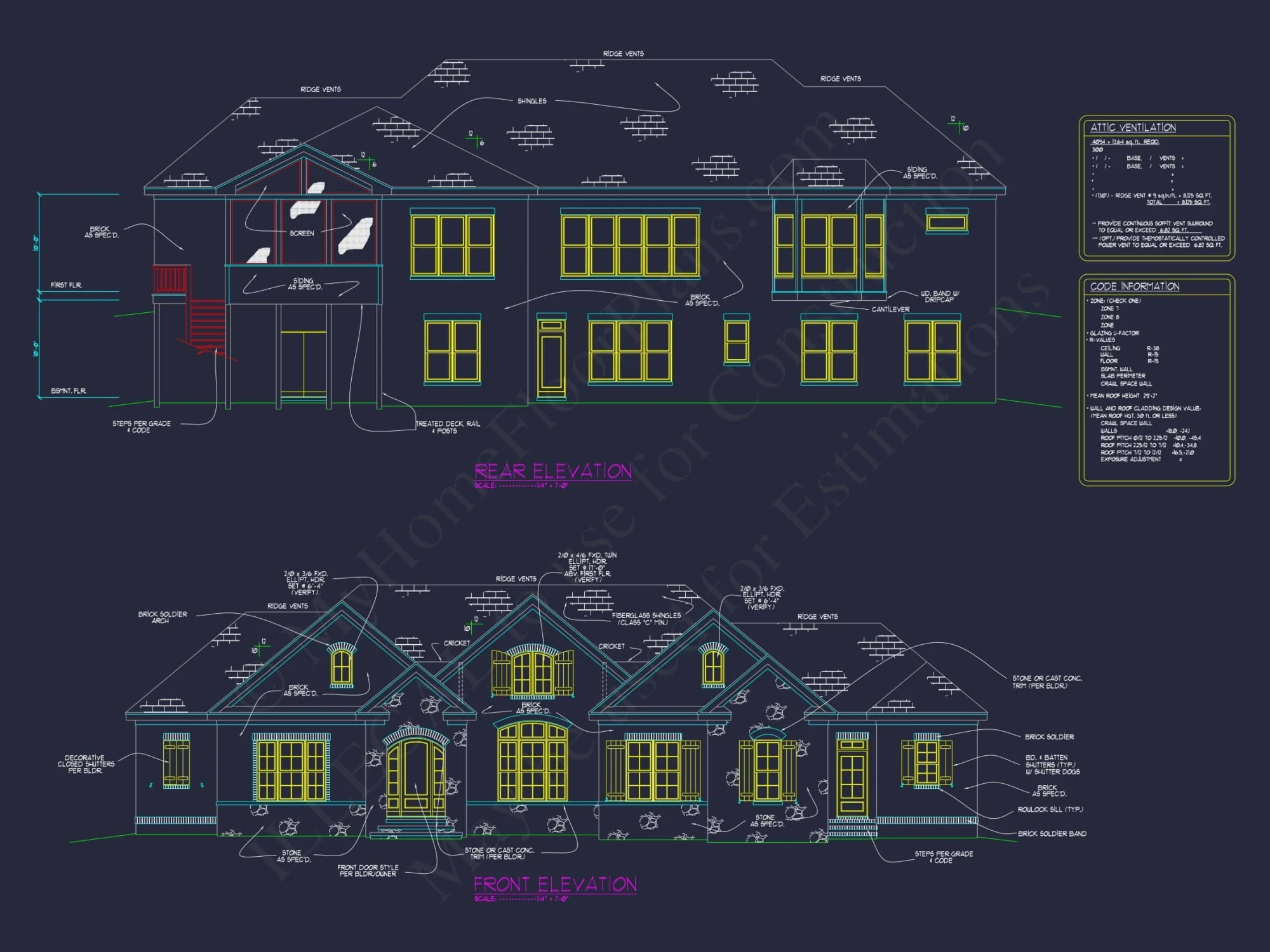 Spacious 2-Story House Plan with Vaulted Ceilings & CAD Designs