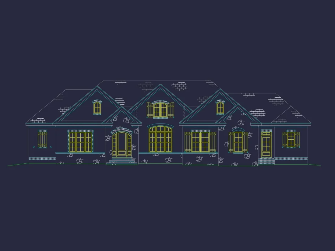 Spacious 2-Story House Plan with Vaulted Ceilings & CAD Designs