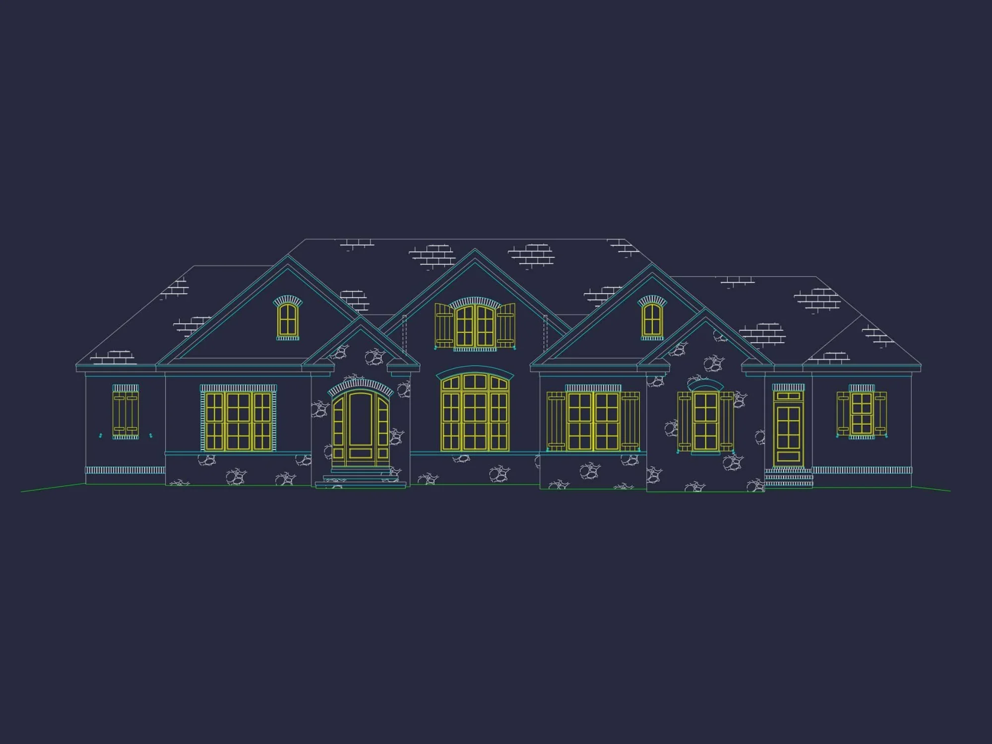 Spacious 2-Story House Plan with Vaulted Ceilings & CAD Designs