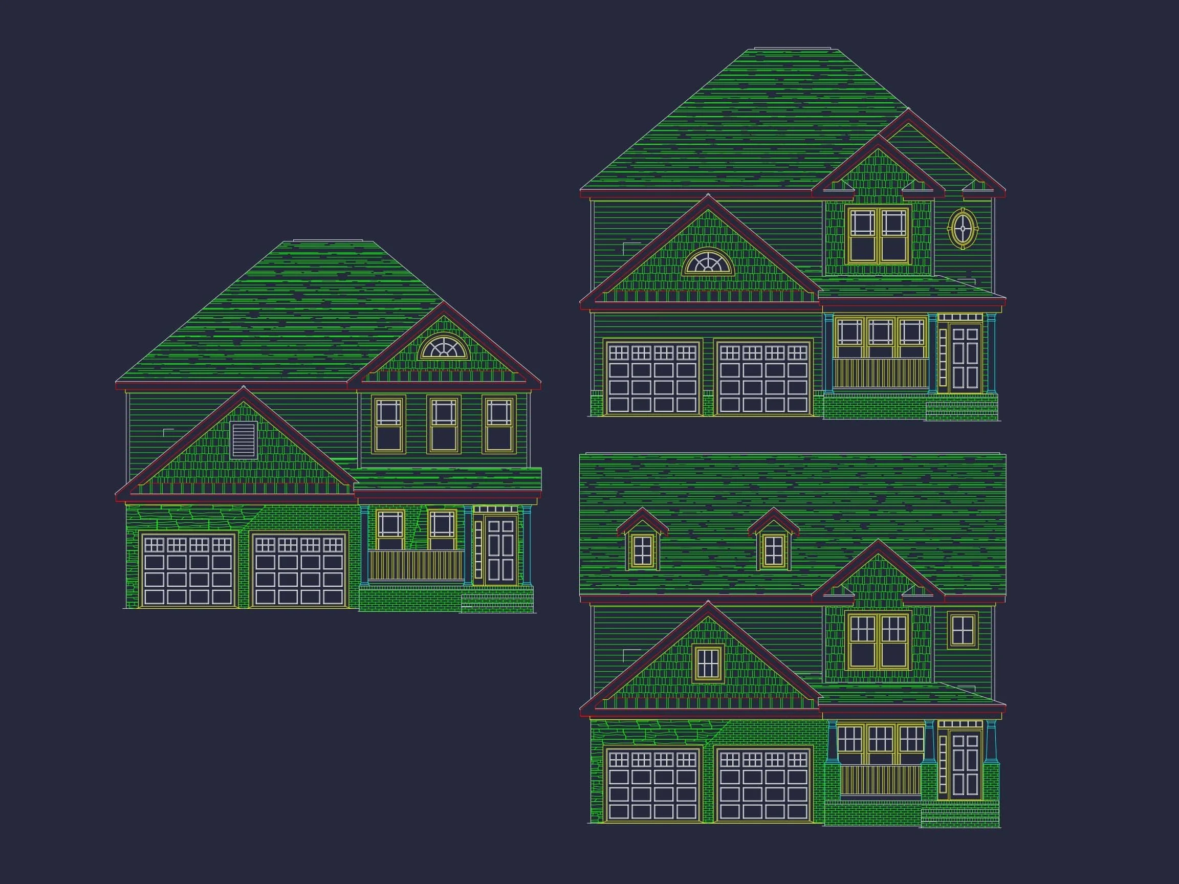 10-1263 HOUSE PLAN - Colonial Revival Craftsman House Plan – 4 Beds, 2,746 Sq Ft, Porch & Open Layout 2 Spacious 2-Story House Plan with 4 Bedrooms and Craftsman Charm