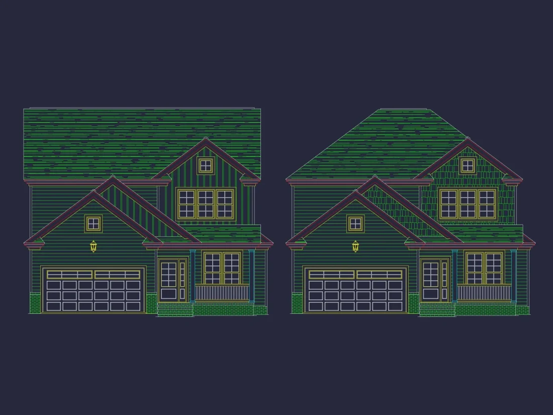 Modern Home Plan with CAD Designs, Floor Plans, and Blueprint