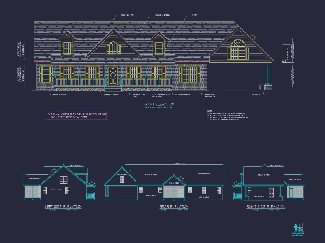 Spacious 2-Story Home Plan with Colonial Revival Architecture