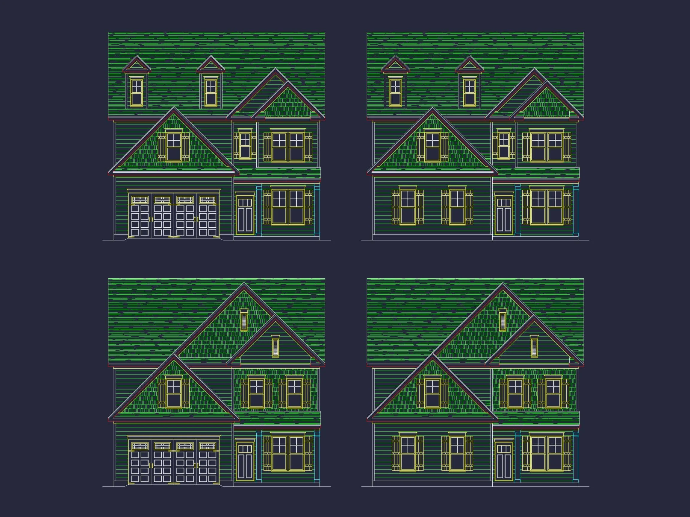 15-1934 HOUSE PLAN - Elegant 2.5-Story House Plan with CAD Floor Designs and Blueprint 3 Elegant 2.5-Story House Plan with Modern CAD Blueprints
