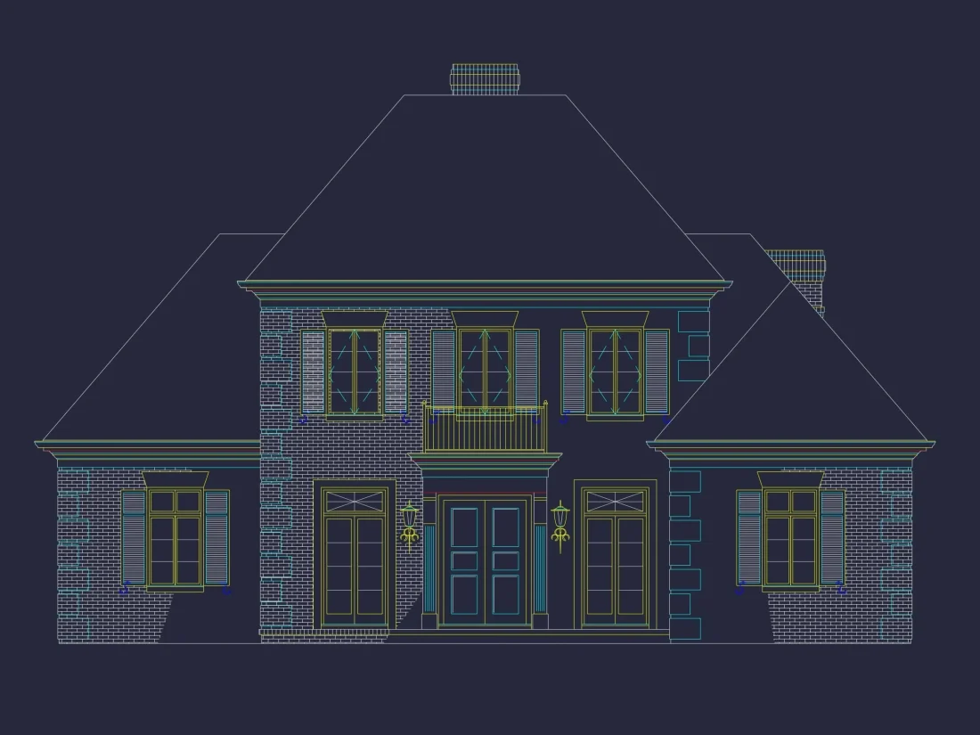 Luxury French Country House Plan with 4 Bedrooms and Elegant CAD Designs