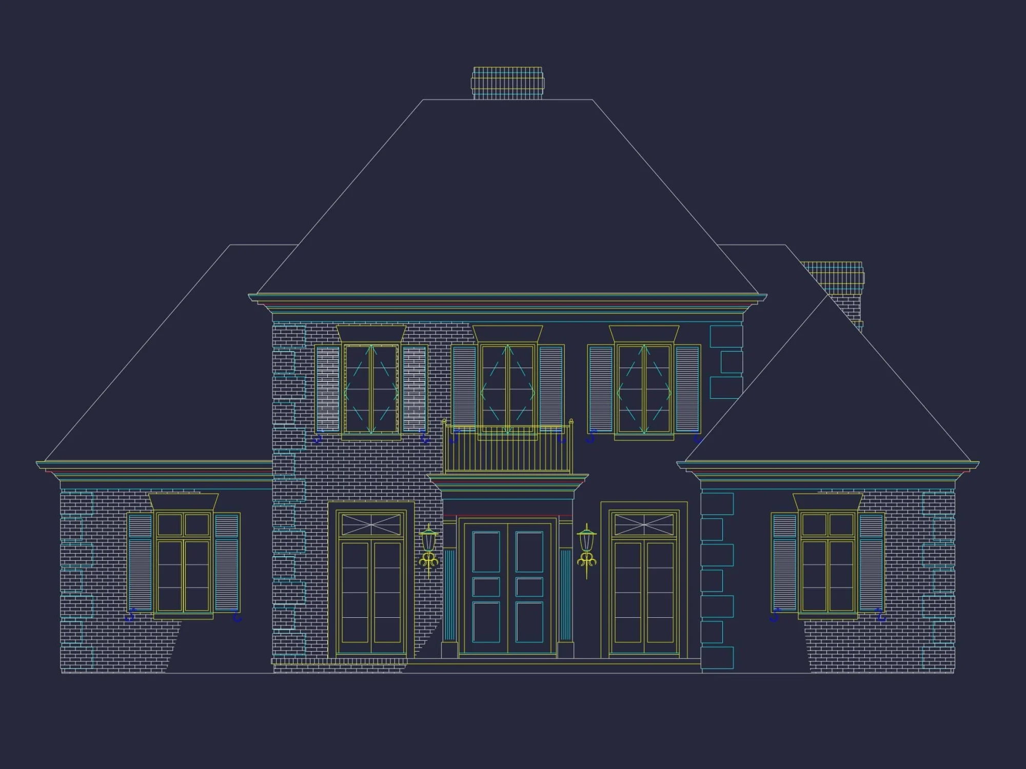 Luxury French Country House Plan with 4 Bedrooms and Elegant CAD Designs