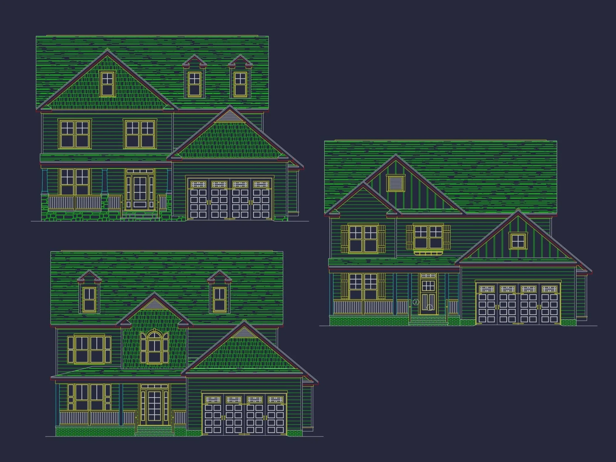 Stylish 2-Story House Plan with CAD Designs and 3 Bedrooms