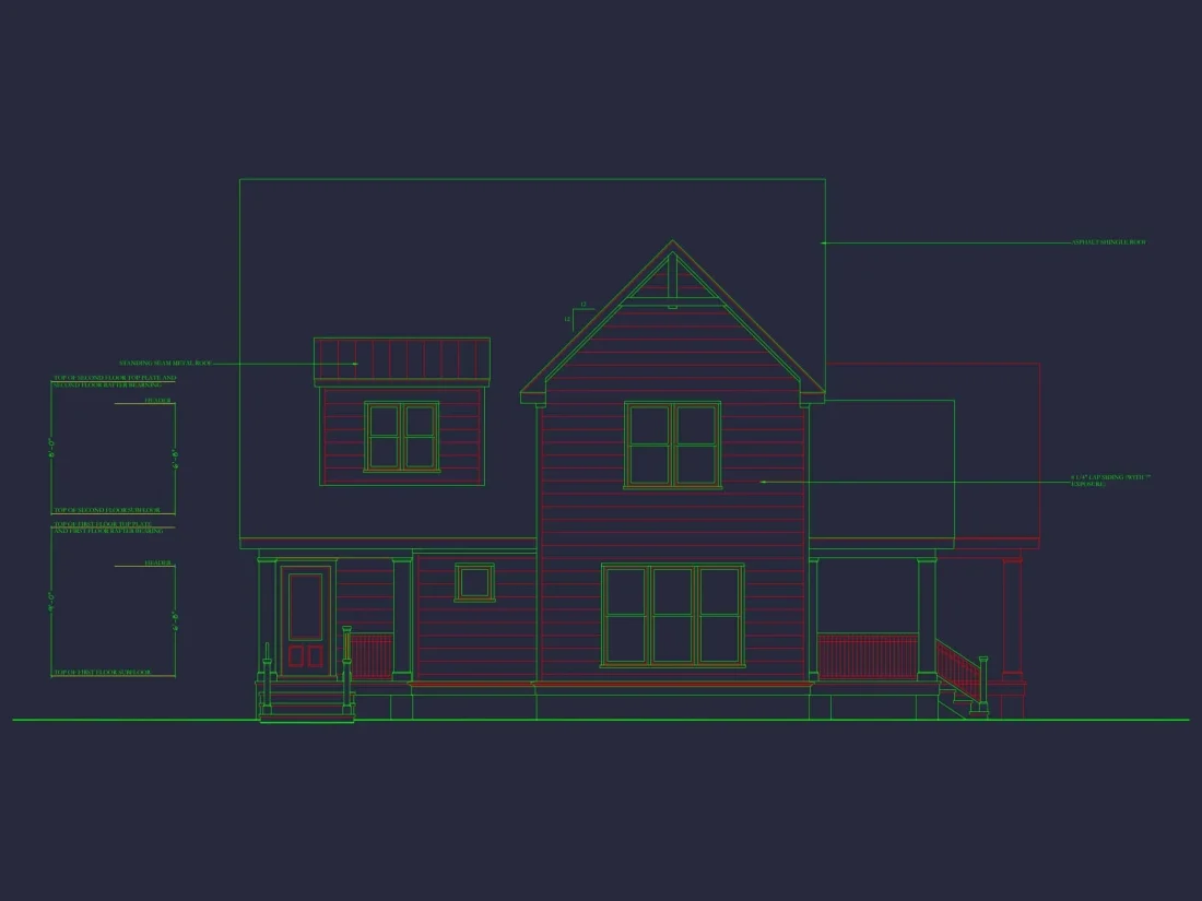 Modern Craftsman House Plan with 1.5 Stories & Detached Garage