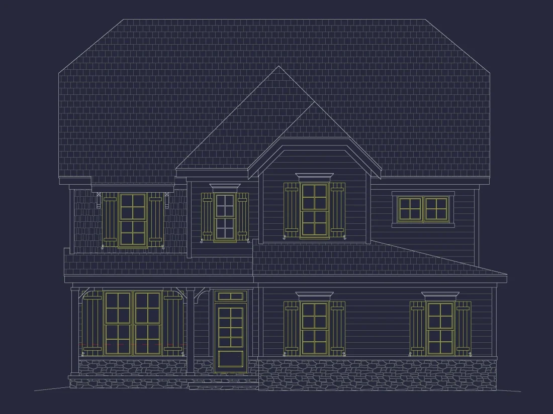 Classic 2-Story House Plan with Colonial Farmhouse Architecture
