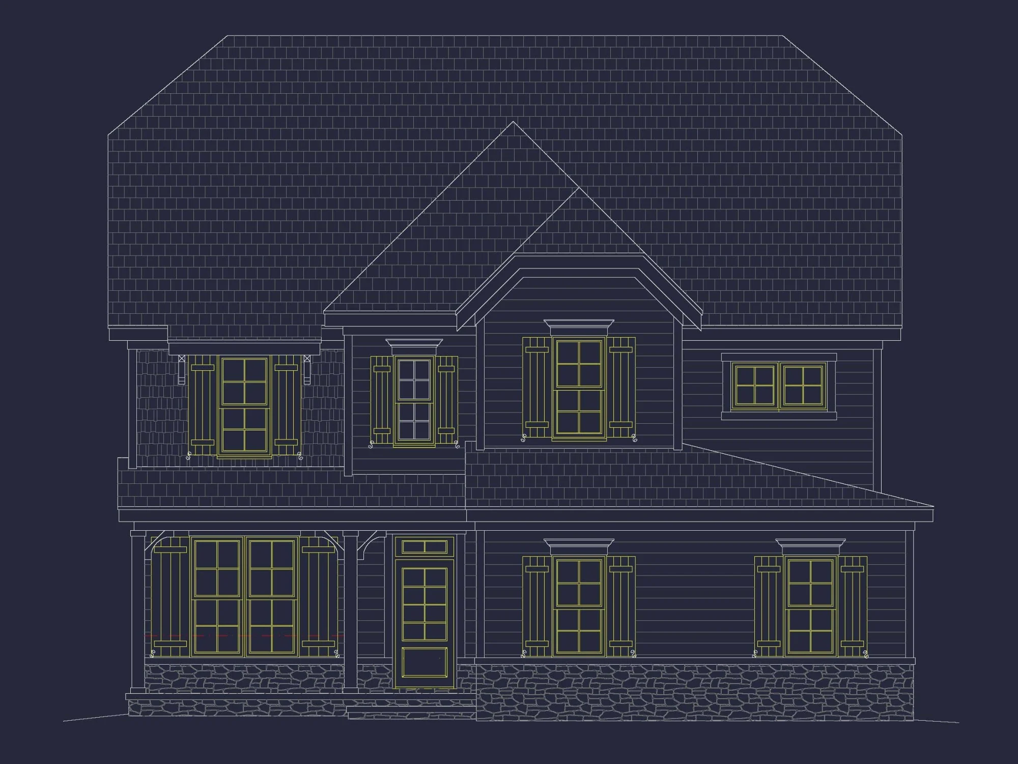 Classic 2-Story House Plan with Colonial Farmhouse Architecture