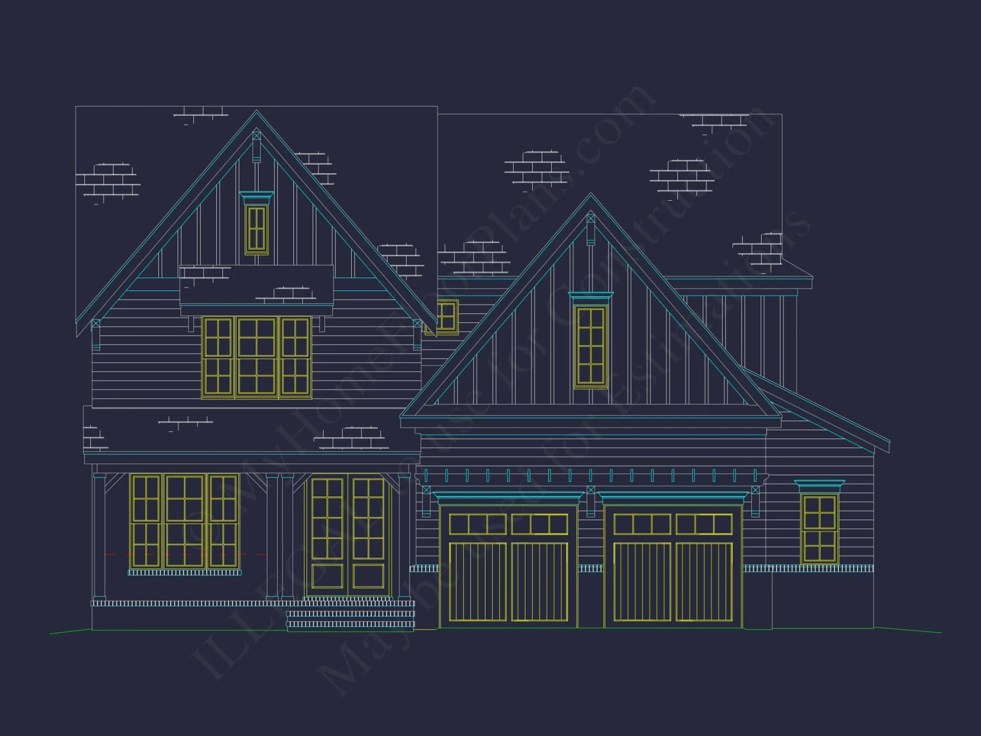 Stunning 5-Bedroom House Plan with CAD Blueprints & Versatile Design