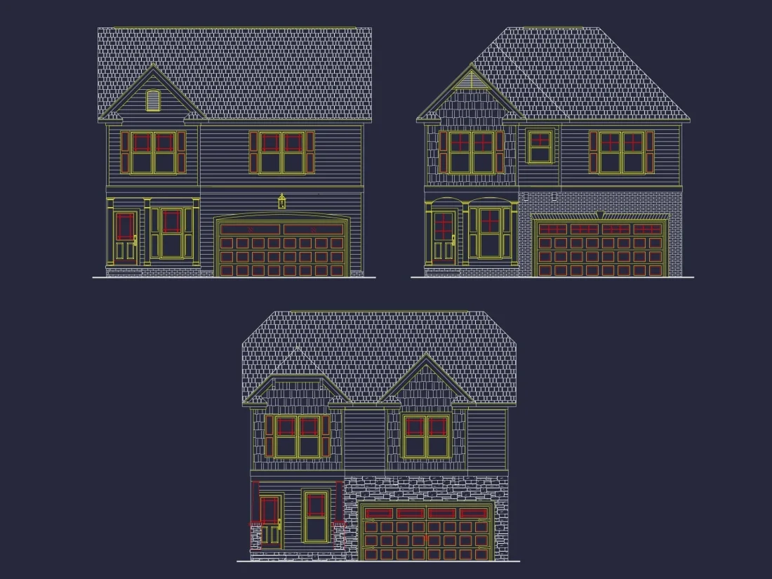 Modern Suburban House Plan with 2 Stories & 3 Bedrooms