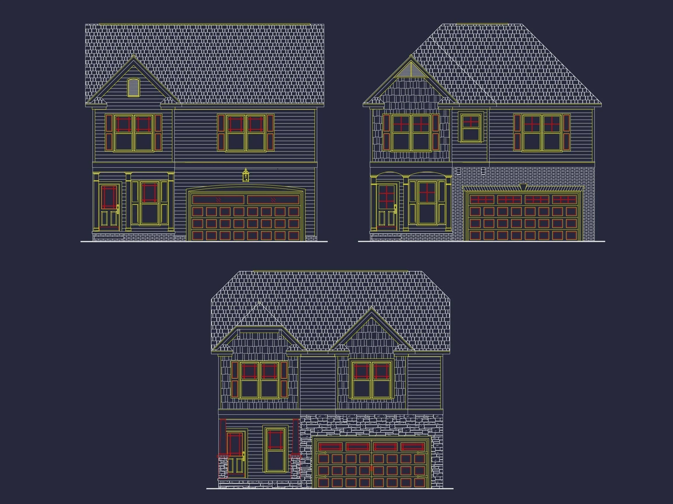 Modern Suburban House Plan with 2 Stories & 3 Bedrooms