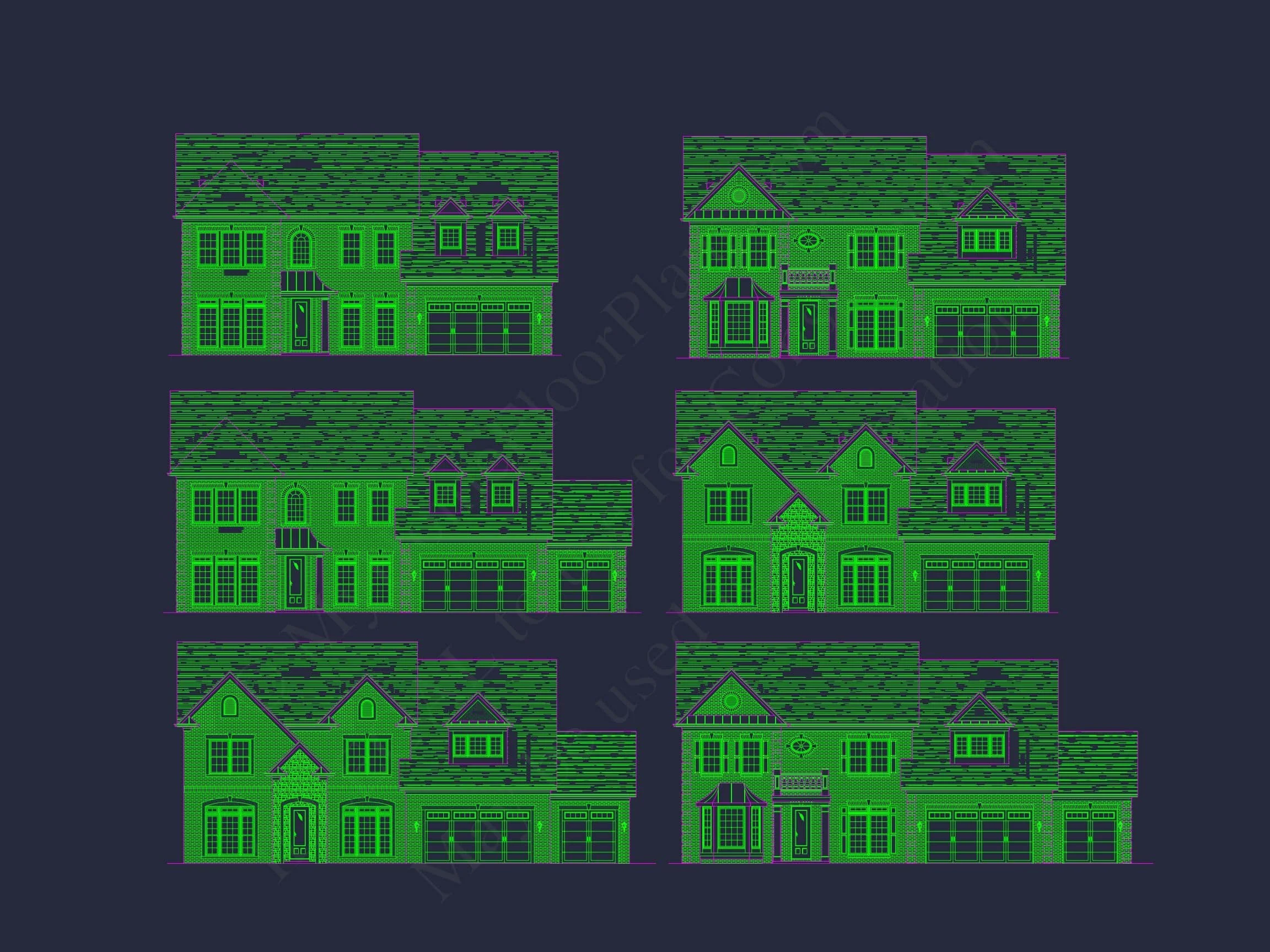 8-1525 HOUSE PLAN - Traditional Colonial Home Plan - 4-Bed, 3-Bath, 2,850 SF 2 Spacious 4-Bedroom Home Plan with CAD Blueprints and Modern Designs