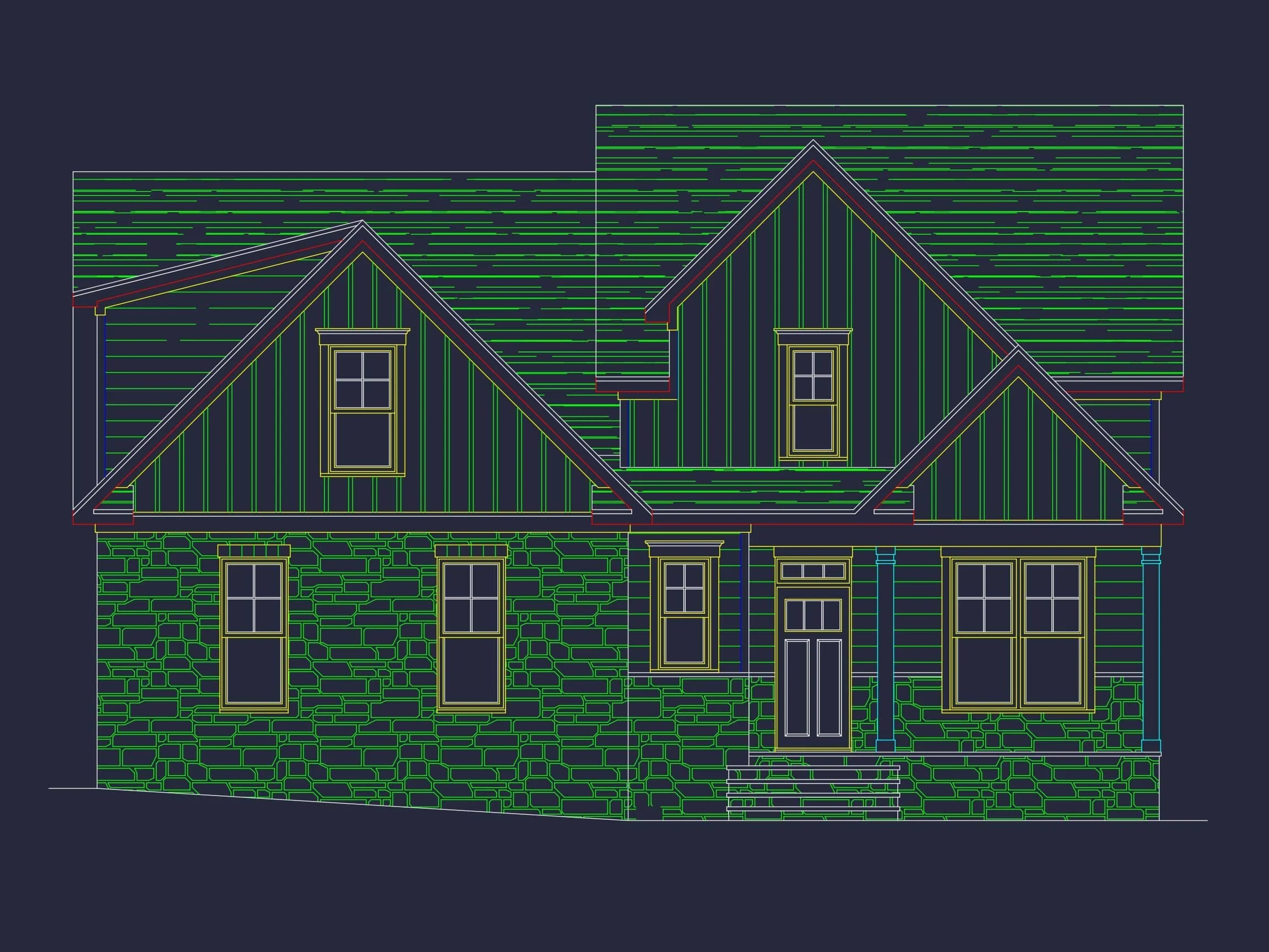 20-1213 HOUSE PLAN - Stunning House Plan with 1.5 Floors, CAD Designs, and Blueprint 2 Stunning 1.5-Story House Plan with Craftsman Design & Spacious Layout