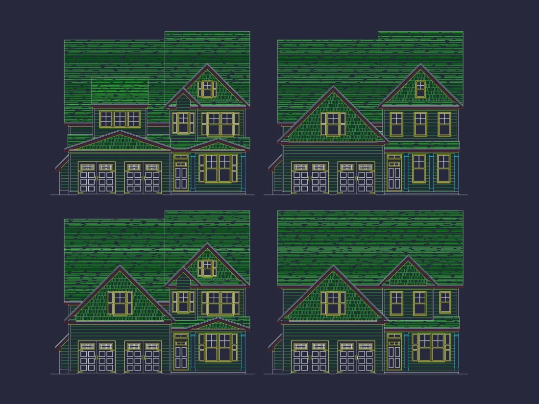 2-Story House Plan with 4 Bedrooms and 3-Car Garage