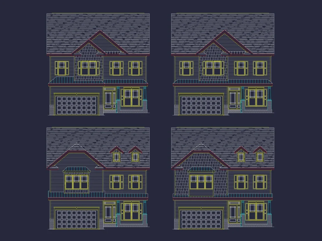 Modern 2-Story House Plan with CAD Designs & Detailed Blueprints